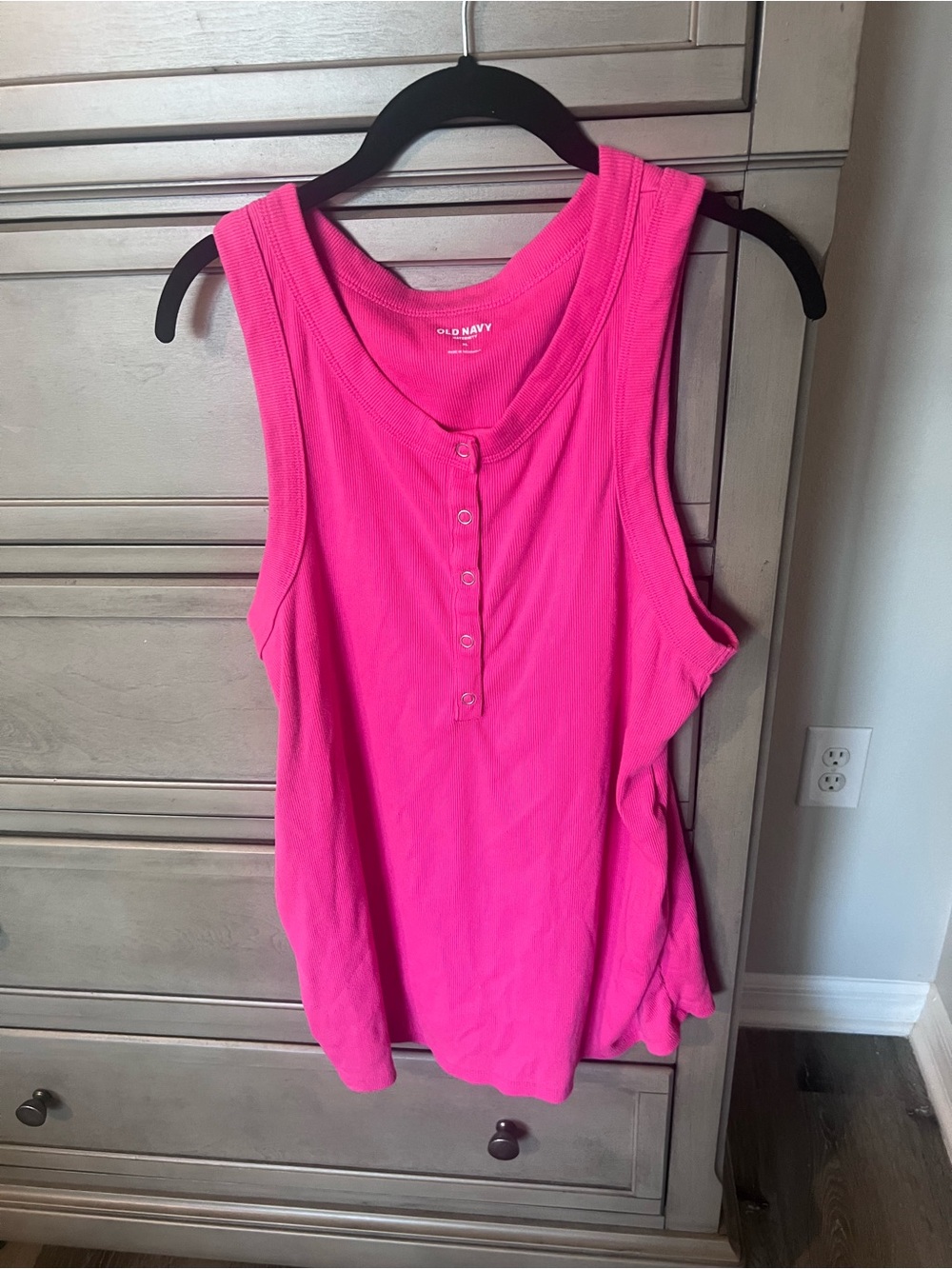 Maternity shirt Old Navy Hot Pink Ribbed Henley Tank Top